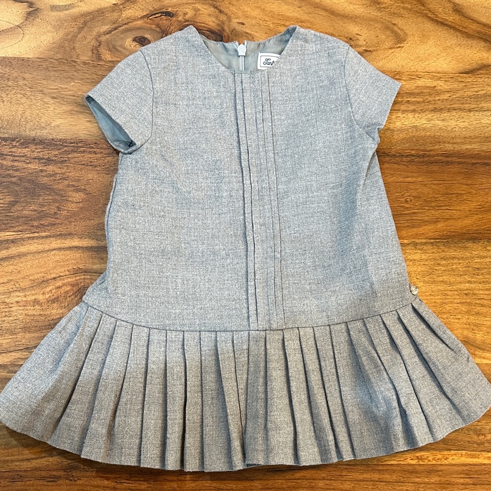Tartine et Chocolat Gray Pleated Kids Dress